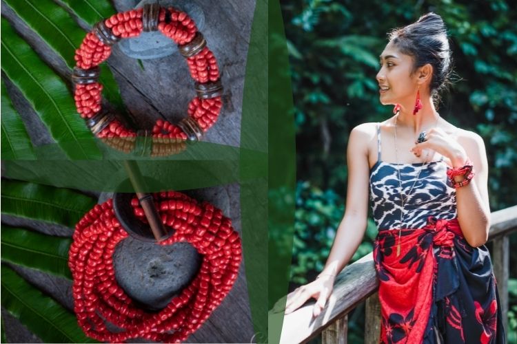Csodaszép piros gyöngy karkötők egyenesen Baliról