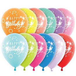 Boldog Születésnapot Dots & Sparkles Vegyes Színekben Gumi (Latex) Lufi, 6 db, 28 cm