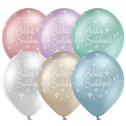 Boldog Szülinapot Light Chrome Latex (Gumi) Lufi, 28 cm, 6 db-os