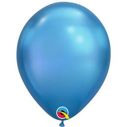 Kék (Chrome) Kerek Gumi (Latex) Lufi, 28 cm, 100 db