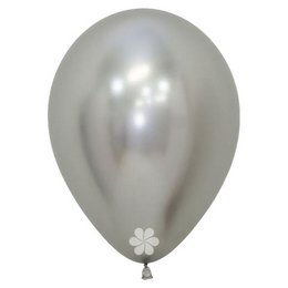 Reflex Silver - Chrome Ezüst Gumi (Latex) Lufi, 50 db, 30 cm