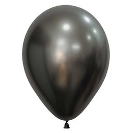 Fényes Szürke Kerek Lufi, 12 cm, 50 db