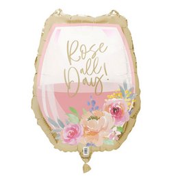 Rosé Hangulat Virágos Héliumos Fólia Lufi, 43 cm