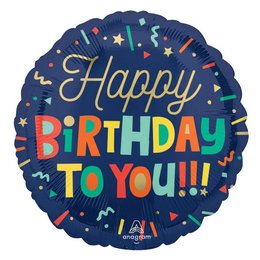 Happy Birthday Színes Betűs Szülinapi Héliumos Fólia Lufi, 46 cm