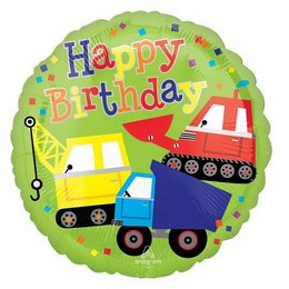 Happy Birthday Munkagépes Szülinapi Héliumos Fólia Lufi, 46 cm