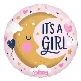 It's a Girl Moon Héliumos Fólia Lufi Babaszületésre, 46 cm