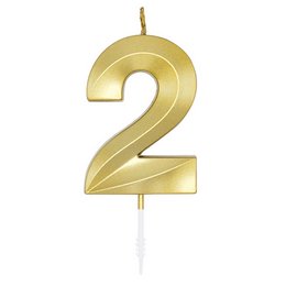 2-es Metál Arany Szülinapi Számgyertya