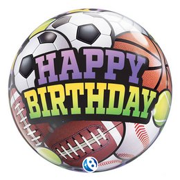 Birthday Sports Ball Szülinapi Héliumos Buborék Lufi, 56 cm