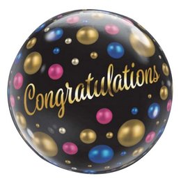 Congratulations Dots Héliumos Buborék Lufi, 56 cm