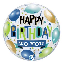 Happy Birthday To You Szülinapi Héliumos Buborék Lufi, 56 cm