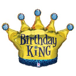 Birthday King Szülinapi Héliumos Fólia Lufi, 76 cm