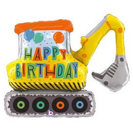 Markoló - Excavator Szülinapi Héliumos Fólia Lufi, 79 cm