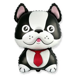 Fekete Bulldog Héliumos Fólia Lufi, 81 cm
