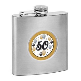 50-es Elegáns Léggömbös Szülinapi Laposüveg