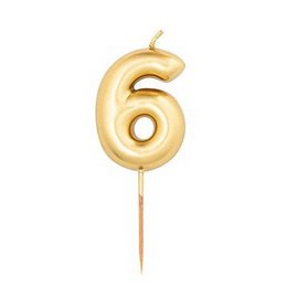 6-os Arany Szülinapi Számgyertya