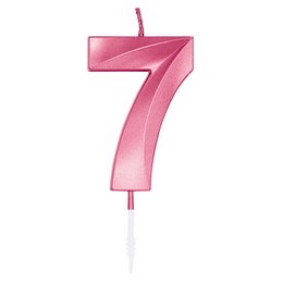 7-es Metál Rózsaszín Szülinapi Számgyertya