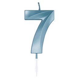 7-es Metál Világoskék Szülinapi Számgyertya
