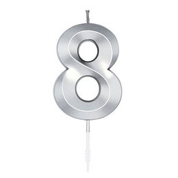 8-as Metál Ezüst Szülinapi Számgyertya