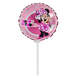 Disney Minnie Egér Szülinapi Fólia Lufi Pálcán, 23 cm