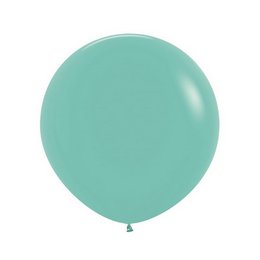 Aquamarina - Akvamarinkék Kerek Latex Gumi Lufi, 3 db, 61 cm.