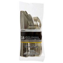Arany Műanyag Parti Evőeszköz Válogatás - 18 db-os