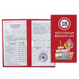 Boldog 18. Szülinapot Bizonyítvány