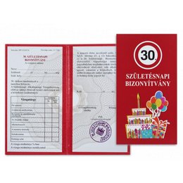 Boldog 30. Szülinapot Bizonyítvány