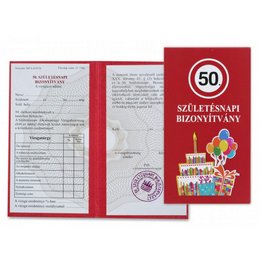 Boldog 50. Szülinapot Bizonyítvány