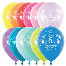 Boldog 6. Szülinapot Vegyes Színű Lufi