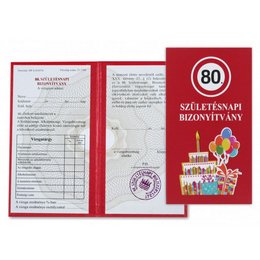 Boldog 80. Szülinapot Bizonyítvány