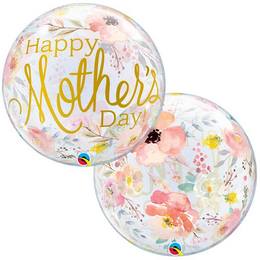 Boldog Anyák Napját Vad Virág Mintás Héliumos Buborék Lufi, 56 cm
