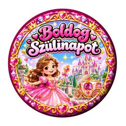 Boldog Szülinapot Hercegnő Szülinapi Kitűző - 5,5 cm