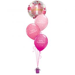 1 Szülinapos Pöttyös Pink - Születésnapi Számos Léggömbcsokor