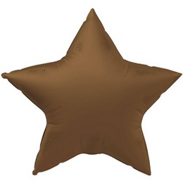 Csillag Alakú Matt Csokoládébarna Színű Héliumos Fólia Lufi, 46 cm