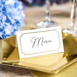 Esküvői Ültetőkártya Arany Kerettel - 10 db-os