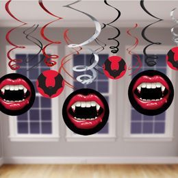 Vámpír Fogak Spirális Függő Dekoráció Halloweenre