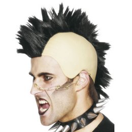 Fekete Punk Mohikán Paróka