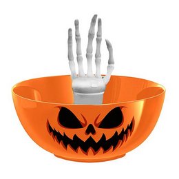 Halloween Tökmintás Tál, Csontváz Kézzel, 25 cm-es