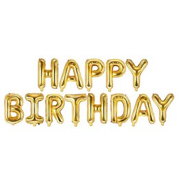 Happy Birthday Feliratú Arany Levegős Fólia Lufi
