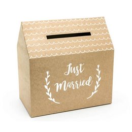 Just Married Esküvői Pénzgyűjtő Doboz - 30 cm x 30 cm x 17 cm