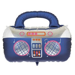 Kék Boombox Magnó Fólia Lufi, 98 x 70,5 cm