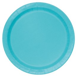 Türkiz Papír Parti Tányér - 23 cm, 8 db-os