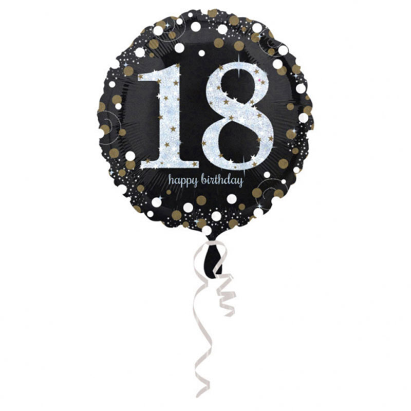 18 inch-es 18-as Happy Birthday Sparkling Születésnapi Héliumos Fólia Lufi