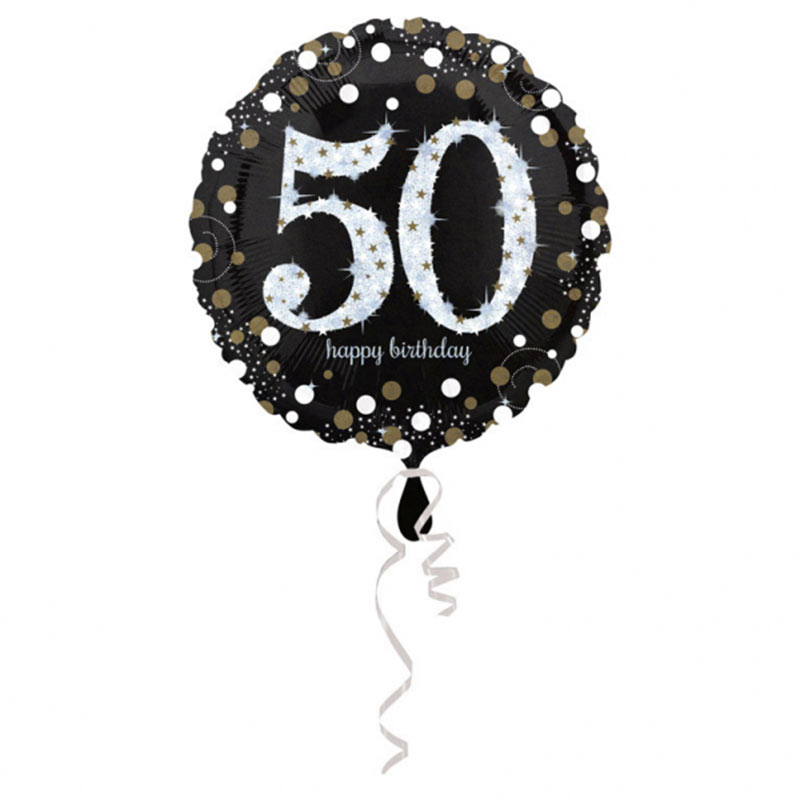 18 inch-es 50-es Happy Birthday Sparkling Születésnapi Héliumos Fólia Lufi