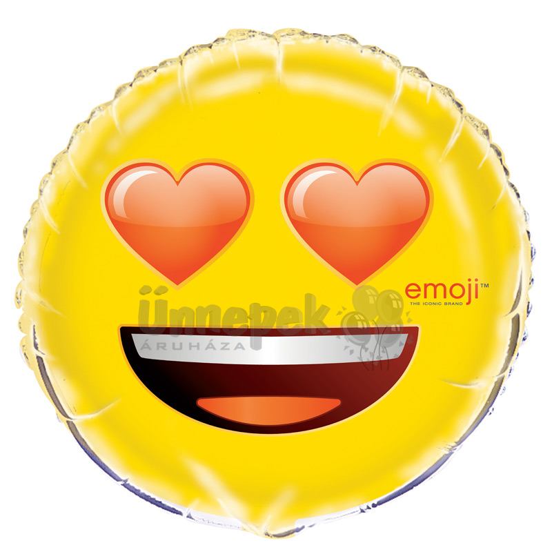 18 inch-es Emoji Szerelmes Szemű Fólia Lufi
