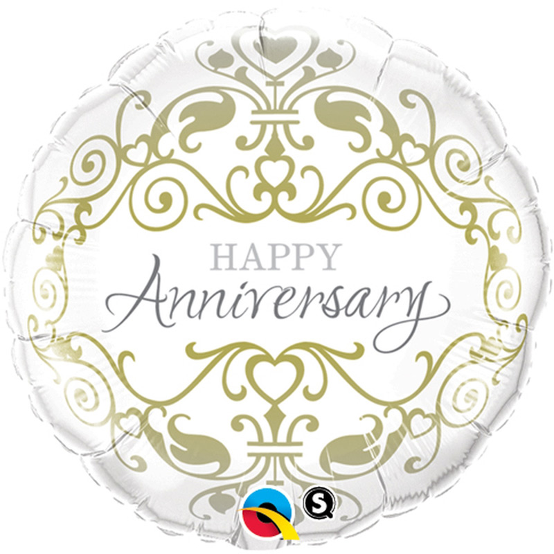 18 inch-es Happy Anniversary Esküvői Fólia Lufi