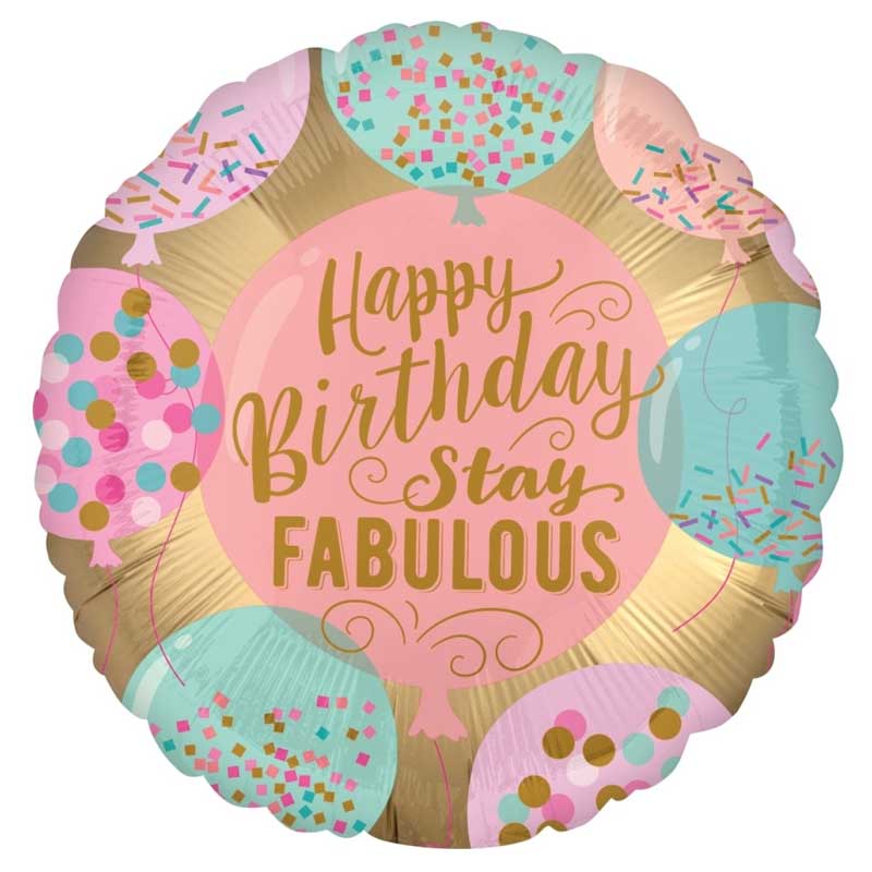 18 inch-es Happy Birthday Stay Fabolous Fólia Lufi