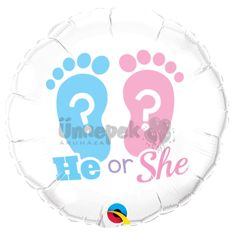 18 inch-es He or She? Footprints Fólia Lufi Babaköszöntőre