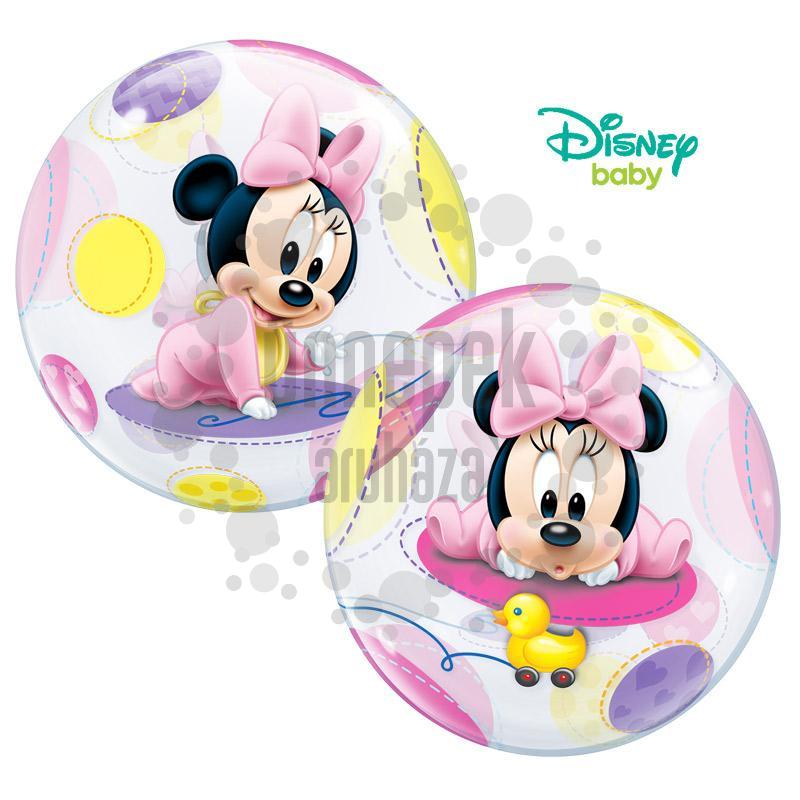 22 inch-es Disney Baby Minnie Bubbles Lufi Babaszületésre