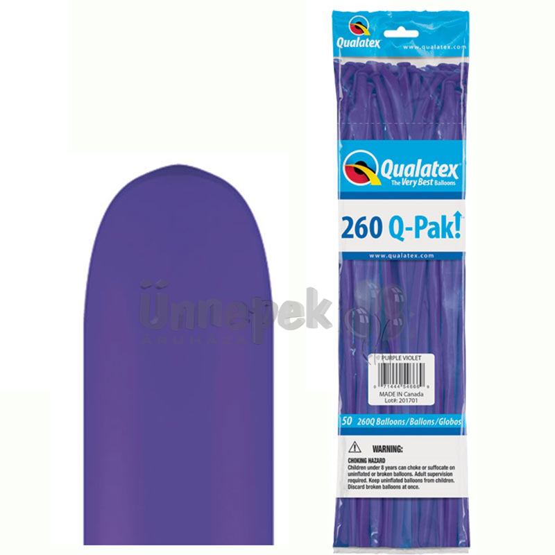 260Q Purple Violet (Fashion) Q-Pak Party Modellező Lufi (50 db/csomag)